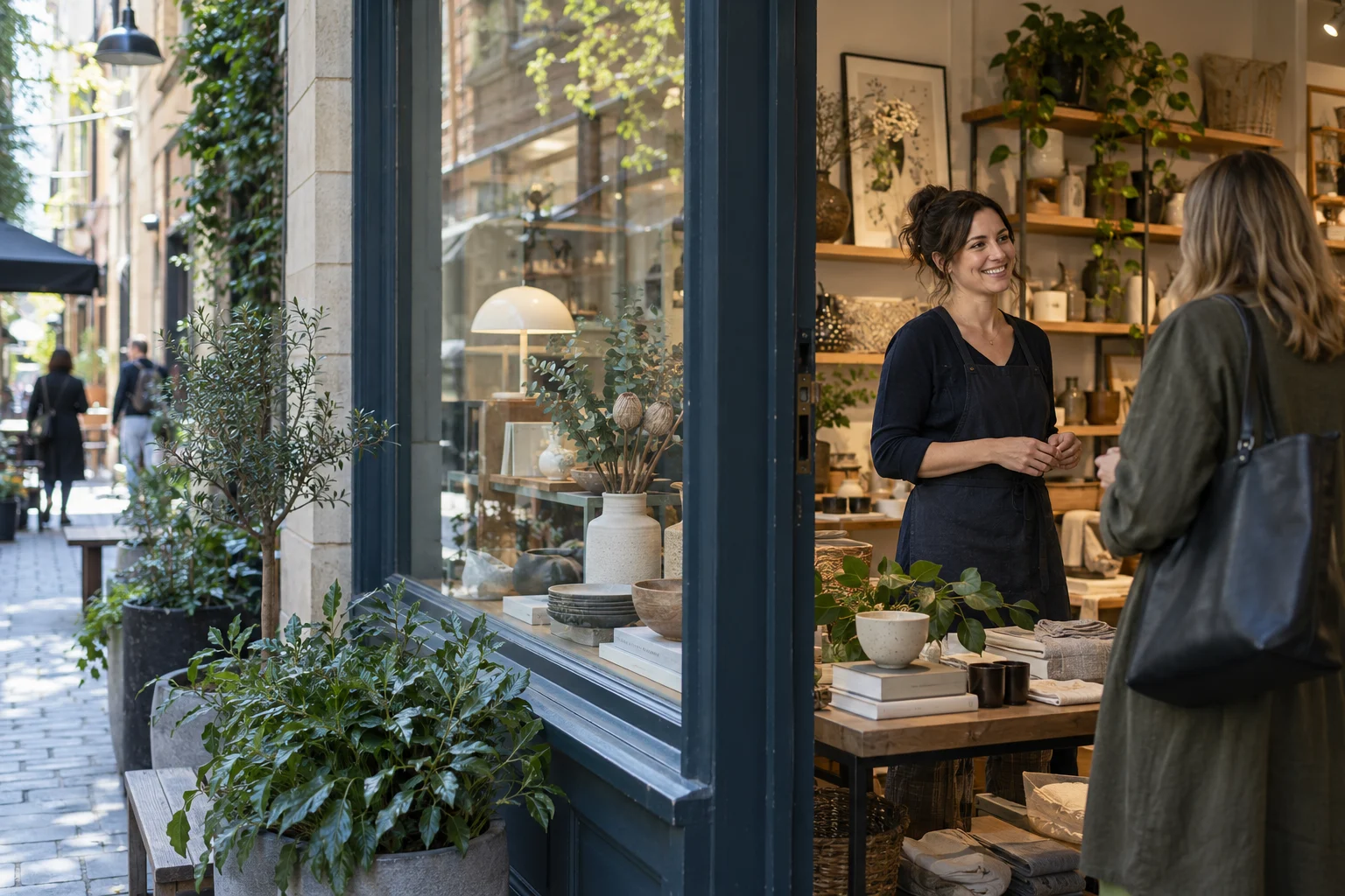 Loyalty Illustrative retailer welcoming a returning customer